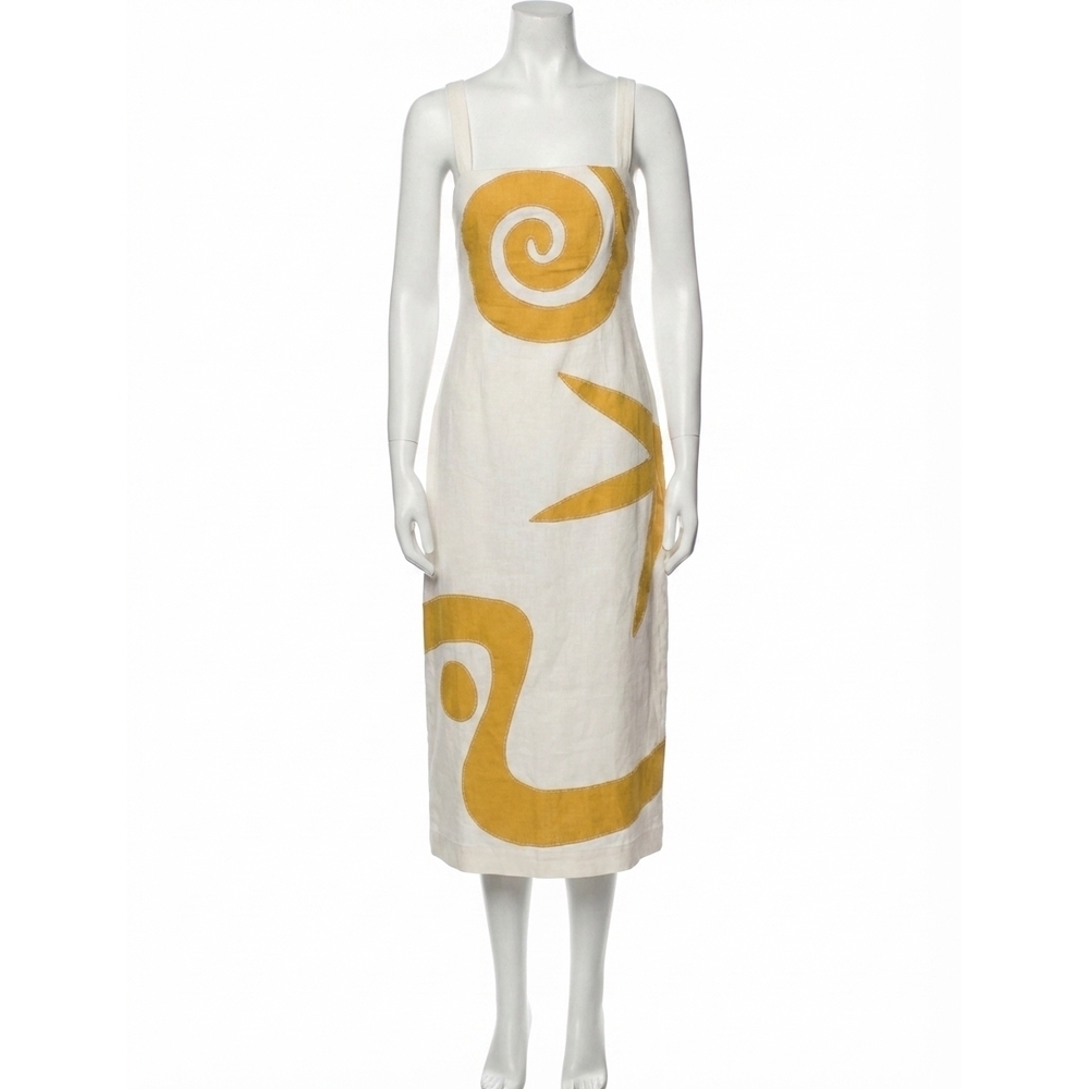 NEW CLEOBELLA brie midi dress in ivory/ochre